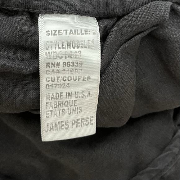 Standard James Perse Womens 100% Linen Straight Leg Pants Size 2 US M Black - Picture 7 of 9